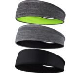 Men's Headbands, 3-Pack Head Band for Men, Sport Sweatbands for Running Fitness Yoga Cycling, Sweat Wicking Non Slip