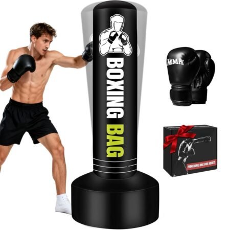 Heavy Freestanding Punching Bag for Adults, 70'' Standing Punching Bag Heavy Bag with Boxing Gloves, Women Men Boxing Training Equipment Kickboxing Bags for Beginners Training MMA Fitness Home Gym
